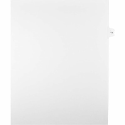 Mark Maker Legal Index Tabs, 1/15th Cut, With Individual Number, Letter-Size - 1/15 - #19 - 11" (279.40 mm) Tab Height x 8.50" (215.90 mm) Tab Width - Letter - White Mylar, Paper Tab(s) - 10% Recycled - Pre-printed, Mylar Reinforcement, Laminated, Unpunched - 25 / Unit 25 Pk Letter No Holes Mylar Single Tabs