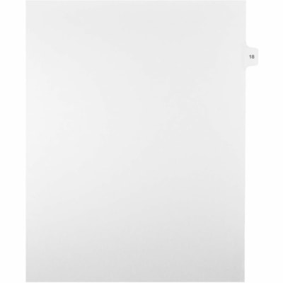 Mark Maker Legal Index Tabs, 1/15th Cut, With Individual Number, Letter-Size - 1/15 - #18 - 11" (279.40 mm) Tab Height x 8.50" (215.90 mm) Tab Width - Letter - White Paper, Mylar Tab(s) - 10% Recycled - Pre-printed, Mylar Reinforcement, Laminated, Unpunched - 25 / Unit 25 Pk Letter No Holes Mylar Single Tabs