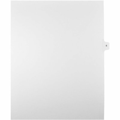 Mark Maker Legal Index Tabs, 1/15th Cut, With Individual Number, Letter-Size - 1/15 - #6 - 11" (279.40 mm) Tab Height x 8.50" (215.90 mm) Tab Width - Letter - White Mylar, Paper Tab(s) - 10% Recycled - Pre-printed, Mylar Reinforcement, Laminated, Unpunched - 25 / Unit 25 Pk Letter No Holes Mylar Single Tabs