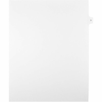 Mark Maker Legal Index Tabs, 1/15th Cut, With Individual Number, Letter-Size - 1/15 - #3 - 11" (279.40 mm) Tab Height x 8.50" (215.90 mm) Tab Width - Letter - White Mylar, Paper Tab(s) - 10% Recycled - Pre-printed, Mylar Reinforcement, Laminated, Unpunched - 25 / Unit 25 Pk Letter No Holes Mylar Single Tabs