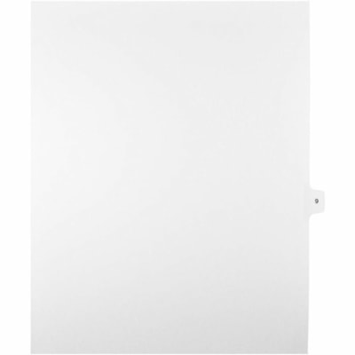 Mark Maker Legal Index Tabs, 1/15th Cut, With Individual Number, Letter-Size - 1/15 - #9 - 11" (279.40 mm) Tab Height x 8.50" (215.90 mm) Tab Width - Letter - White Mylar, Paper Tab(s) - 10% Recycled - Pre-printed, Mylar Reinforcement, Laminated, Unpunched - 25 / Unit 25 Pk Letter No Holes Mylar Single Tabs