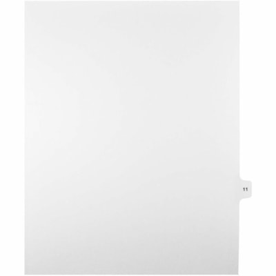 Mark Maker Legal Index Tabs, 1/15th Cut, With Individual Number, Letter-Size - 1/15 - #11 - 11" (279.40 mm) Tab Height x 8.50" (215.90 mm) Tab Width - Letter - White Paper, Mylar Tab(s) - 10% Recycled - Pre-printed, Mylar Reinforcement, Laminated, Unpunched - 25 / Unit 25 Pk Letter No Holes Mylar Single Tabs