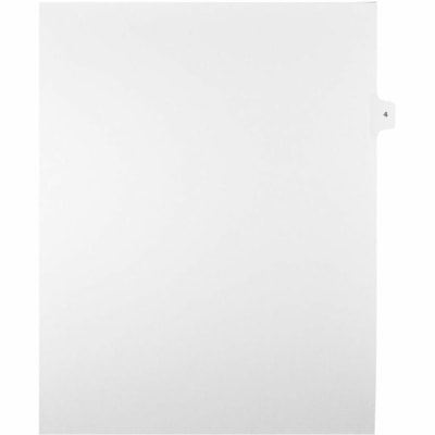 Mark Maker Legal Index Tabs, 1/15th Cut, With Individual Number, Letter-Size - 1/15 - #4 - 11" (279.40 mm) Tab Height x 8.50" (215.90 mm) Tab Width - Letter - White Paper, Mylar Tab(s) - 10% Recycled - Pre-printed, Mylar Reinforcement, Laminated, Unpunched - 25 / Unit 25 Pk Letter No Holes Mylar Single Tabs