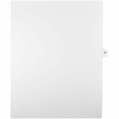 Mark Maker Legal Index Tabs, 1/15th Cut, With Individual Number, Letter-Size - 1/15 - #22 - 11" (279.40 mm) Tab Height x 8.50" (215.90 mm) Tab Width - Letter - White Mylar, Paper Tab(s) - 10% Recycled - Pre-printed, Mylar Reinforcement, Laminated, Unpunched - 25 / Unit 25 Pk Letter No Holes Mylar Single Tabs