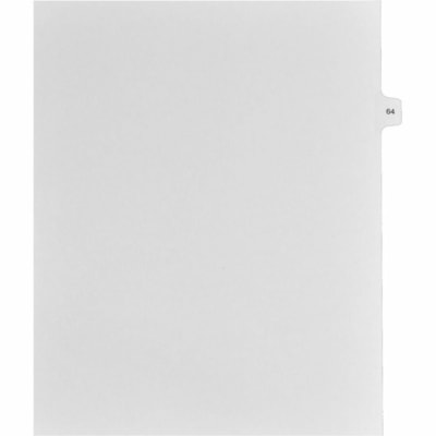Mark Maker Legal Index Tabs, 1/15th Cut, With Individual Number, Letter-Size - 1/15 - 64 - 11" (279.40 mm) Tab Height x 8.50" (215.90 mm) Tab Width - Letter - White Mylar, Paper Tab(s) - 10% Recycled - Pre-printed, Mylar Reinforcement, Laminated, Unpunched - 25 / Unit 25 Pk Letter No Holes Mylar Single Tabs