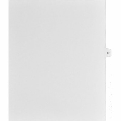 Mark Maker Legal Index Tabs, 1/15th Cut, With Individual Number, Letter-Size - 1/15 - 67 - 11" (279.40 mm) Tab Height x 8.50" (215.90 mm) Tab Width - Letter - White Mylar, Paper Tab(s) - 10% Recycled - Pre-printed, Mylar Reinforcement, Laminated, Unpunched - 25 / Unit 25 Pk Letter No Holes Mylar Single Tabs