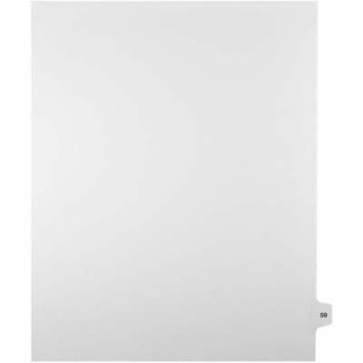 Mark Maker Legal Index Tabs, 1/15th Cut, With Individual Number, Letter-Size - 1/15 - 59 - 11" (279.40 mm) Tab Height x 8.50" (215.90 mm) Tab Width - Letter - White Mylar, Paper Tab(s) - 10% Recycled - Pre-printed, Mylar Reinforcement, Laminated, Unpunched - 25 / Unit 25 Pk Letter No Holes Mylar Single Tabs