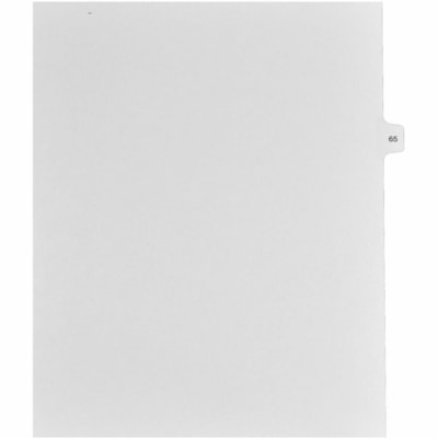 Mark Maker Legal Index Tabs, 1/15th Cut, With Individual Number, Letter-Size - 1/15 - 65 - 11" (279.40 mm) Tab Height x 8.50" (215.90 mm) Tab Width - Letter - White Paper, Mylar Tab(s) - 10% Recycled - Pre-printed, Mylar Reinforcement, Laminated, Unpunched - 25 / Unit 25 Pk Letter No Holes Mylar Single Tabs