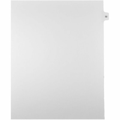Mark Maker Legal Index Tabs, 1/15th Cut, With Individual Number, Letter-Size - 1/15 - 32 - 11" (279.40 mm) Tab Height x 8.50" (215.90 mm) Tab Width - Letter - White Mylar, Paper Tab(s) - 10% Recycled - Pre-printed, Mylar Reinforcement, Laminated, Unpunched - 25 / Unit 25 Pk Letter No Holes Mylar Single Tabs