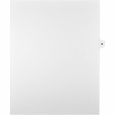 Mark Maker Legal Index Tabs, 1/15th Cut, With Individual Number, Letter-Size - 1/15 - 36 - 11" (279.40 mm) Tab Height x 8.50" (215.90 mm) Tab Width - Letter - White Paper, Mylar Tab(s) - 10% Recycled - Pre-printed, Mylar Reinforcement, Laminated, Unpunched - 25 / Unit 25 Pk Letter No Holes Mylar Single Tabs