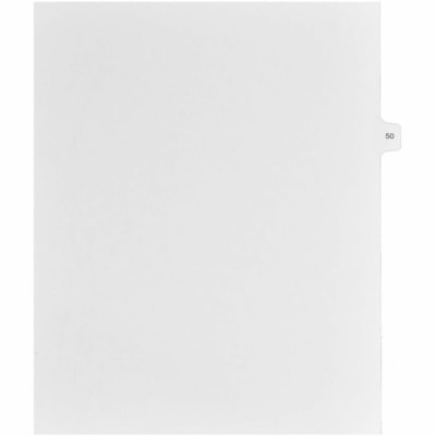 Mark Maker Legal Index Tabs, 1/15th Cut, With Individual Number, Letter-Size - 1/15 - 50 - 11" (279.40 mm) Tab Height x 8.50" (215.90 mm) Tab Width - Letter - White Mylar, Paper Tab(s) - 10% Recycled - Pre-printed, Mylar Reinforcement, Laminated, Unpunched - 25 / Unit 25 Pk Letter No Holes Mylar Single Tabs