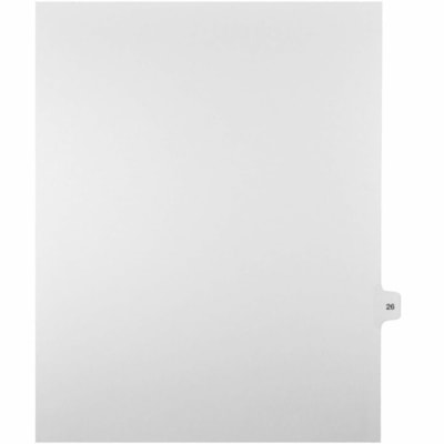 Mark Maker Legal Index Tabs, 1/15th Cut, With Individual Number, Letter-Size - 1/15 - 26 - 11" (279.40 mm) Tab Height x 8.50" (215.90 mm) Tab Width - Letter - White Mylar, Paper Tab(s) - 10% Recycled - Pre-printed, Mylar Reinforcement, Laminated, Unpunched - 25 / Unit 25 Pk Letter No Holes Mylar Single Tabs