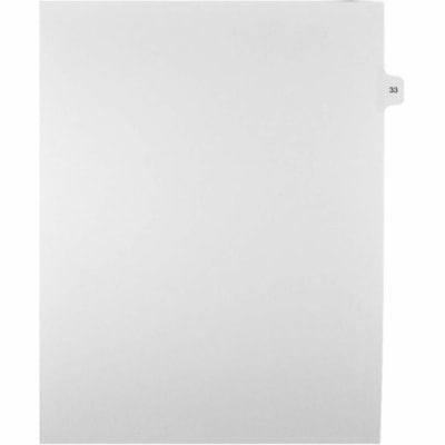Mark Maker Legal Index Tabs, 1/15th Cut, With Individual Number, Letter-Size - 1/15 - 33 - 11" (279.40 mm) Tab Height x 8.50" (215.90 mm) Tab Width - Letter - White Mylar, Paper Tab(s) - 10% Recycled - Pre-printed, Mylar Reinforcement, Laminated, Unpunched - 25 / Unit 25 Pk Letter No Holes Mylar Single Tabs