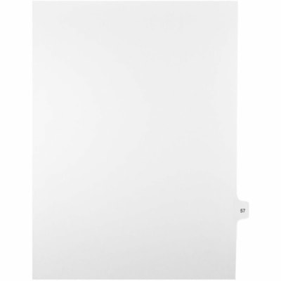 Mark Maker Legal Index Tabs, 1/15th Cut, With Individual Number, Letter-Size - 1/15 - 57 - 11" (279.40 mm) Tab Height x 8.50" (215.90 mm) Tab Width - Letter - White Paper, Mylar Tab(s) - 10% Recycled - Pre-printed, Mylar Reinforcement, Laminated, Unpunched - 25 / Unit 25 Pk Letter No Holes Mylar Single Tabs
