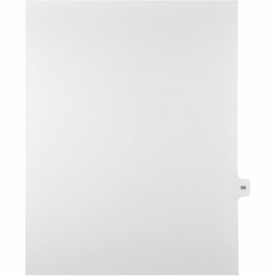 Mark Maker Legal Index Tabs, 1/15th Cut, With Individual Number, Letter-Size - 1/15 - 86 - 11" (279.40 mm) Tab Height x 8.50" (215.90 mm) Tab Width - Letter - White Mylar, Paper Tab(s) - 10% Recycled - Pre-printed, Mylar Reinforcement, Laminated, Unpunched - 25 / Unit 25 Pk Letter No Holes Mylar Single Tabs