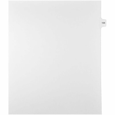 Mark Maker Legal Index Tabs, 1/15th Cut, With Individual Number, Letter-Size - 1/15 - 108 - 11" (279.40 mm) Tab Height x 8.50" (215.90 mm) Tab Width - Letter - White Mylar, Paper Tab(s) - 10% Recycled - Pre-printed, Mylar Reinforcement, Laminated, Unpunched - 25 / Unit 25 Pk Letter No Holes Mylar Single Tabs