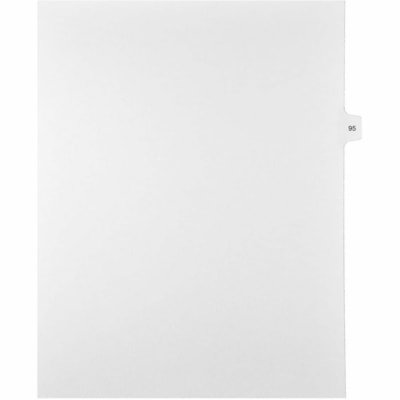 Mark Maker Legal Index Tabs, 1/15th Cut, With Individual Number, Letter-Size - 1/15 - 95 - 11" (279.40 mm) Tab Height x 8.50" (215.90 mm) Tab Width - Letter - White Paper, Mylar Tab(s) - 10% Recycled - Pre-printed, Mylar Reinforcement, Laminated, Unpunched - 25 / Unit 25 Pk Letter No Holes Mylar Single Tabs