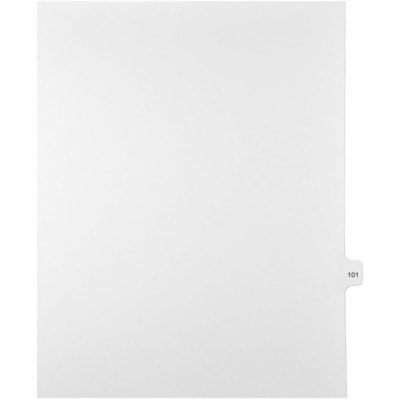 Mark Maker Legal Index Tabs, 1/15th Cut, With Individual Number, Letter-Size - 1/15 - 101 - 11" (279.40 mm) Tab Height x 8.50" (215.90 mm) Tab Width - Letter - White Paper, Mylar Tab(s) - 10% Recycled - Pre-printed, Mylar Reinforcement, Laminated, Unpunched - 25 / Unit 25 Pk Letter No Holes Mylar Single Tabs