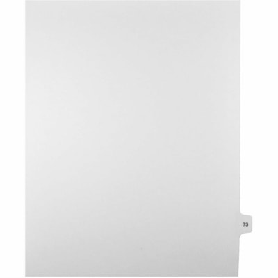 Mark Maker Legal Index Tabs, 1/15th Cut, With Individual Number, Letter-Size - 1/15 - 73 - 11" (279.40 mm) Tab Height x 8.50" (215.90 mm) Tab Width - Letter - White Mylar, Paper Tab(s) - 10% Recycled - Pre-printed, Mylar Reinforcement, Laminated, Unpunched - 25 / Unit 25 Pk Letter No Holes Mylar Single Tabs