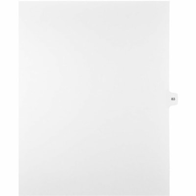 Mark Maker Legal Index Tabs, 1/15th Cut, With Individual Number, Letter-Size - 1/15 - 83 - 11" (279.40 mm) Tab Height x 8.50" (215.90 mm) Tab Width - Letter - White Mylar, Paper Tab(s) - 10% Recycled - Pre-printed, Mylar Reinforcement, Laminated, Unpunched - 25 / Unit 25 Pk Letter No Holes Mylar Single Tabs