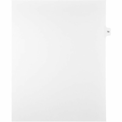 Mark Maker Legal Index Tabs, 1/15th Cut, With Individual Number, Letter-Size - 1/15 - 79 - 11" (279.40 mm) Tab Height x 8.50" (215.90 mm) Tab Width - Letter - White Paper, Mylar Tab(s) - 10% Recycled - Pre-printed, Mylar Reinforcement, Laminated, Unpunched - 25 / Unit 25 Pk Letter No Holes Mylar Single Tabs