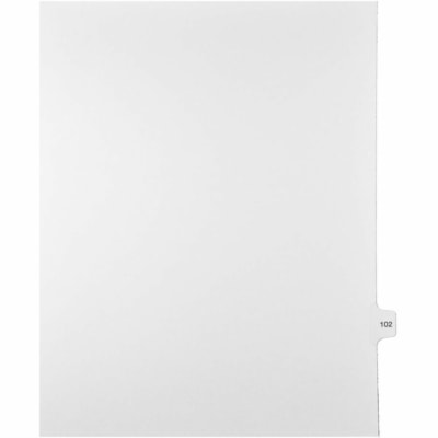 Mark Maker Legal Index Tabs, 1/15th Cut, With Individual Number, Letter-Size - 1/15 - 102 - 11" (279.40 mm) Tab Height x 8.50" (215.90 mm) Tab Width - Letter - White Paper, Mylar Tab(s) - 10% Recycled - Pre-printed, Mylar Reinforcement, Laminated, Unpunched - 25 / Unit 25 Pk Letter No Holes Mylar Single Tabs