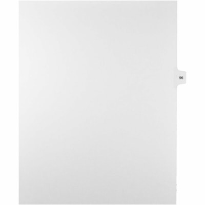 Mark Maker Legal Index Tabs, 1/15th Cut, With Individual Number, Letter-Size - 1/15 - 96 - 11" (279.40 mm) Tab Height x 8.50" (215.90 mm) Tab Width - Letter - White Mylar, Paper Tab(s) - 10% Recycled - Pre-printed, Mylar Reinforcement, Laminated, Unpunched - 25 / Unit 25 Pk Letter No Holes Mylar Single Tabs
