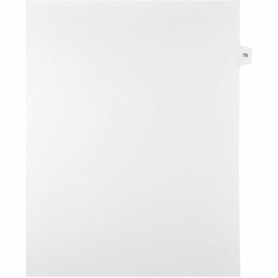 Mark Maker Legal Index Tabs, 1/15th Cut, With Individual Number, Letter-Size - 1/15 - 78 - 11" (279.40 mm) Tab Height x 8.50" (215.90 mm) Tab Width - Letter - White Mylar, Paper Tab(s) - 10% Recycled - Pre-printed, Mylar Reinforcement, Laminated, Unpunched - 25 / Unit 25 Pk Letter No Holes Mylar Single Tabs