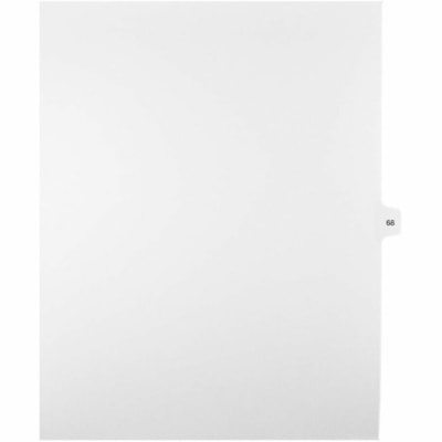 Mark Maker Legal Index Tabs, 1/15th Cut, With Individual Number, Letter-Size - 1/15 - 68 - 11" (279.40 mm) Tab Height x 8.50" (215.90 mm) Tab Width - Letter - White Mylar, Paper Tab(s) - 10% Recycled - Pre-printed, Mylar Reinforcement, Laminated, Unpunched - 25 / Unit 25 Pk Letter No Holes Mylar Single Tabs