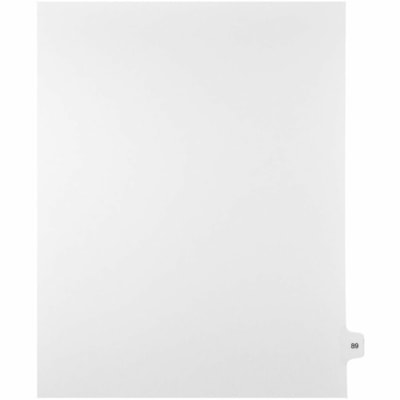 Mark Maker Legal Index Tabs, 1/15th Cut, With Individual Number, Letter-Size - 1/15 - 89 - 11" (279.40 mm) Tab Height x 8.50" (215.90 mm) Tab Width - Letter - White Mylar, Paper Tab(s) - 10% Recycled - Pre-printed, Mylar Reinforcement, Laminated, Unpunched - 25 / Unit 25 Pk Letter No Holes Mylar Single Tabs
