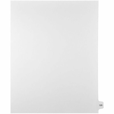 Mark Maker Legal Index Tabs, 1/15th Cut, With Individual Number, Letter-Size - 1/15 - 120 - 11" (279.40 mm) Tab Height x 8.50" (215.90 mm) Tab Width - Letter - White Paper, Mylar Tab(s) - 10% Recycled - Pre-printed, Mylar Reinforcement, Laminated, Unpunched - 25 / Unit 25 Pk Letter No Holes Mylar Single Tabs