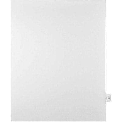 Mark Maker Legal Index Tabs, 1/15th Cut, With Individual Number, Letter-Size - 1/15 - 118 - 11" (279.40 mm) Tab Height x 8.50" (215.90 mm) Tab Width - Letter - White Mylar, Paper Tab(s) - 10% Recycled - Pre-printed, Mylar Reinforcement, Laminated, Unpunched - 25 / Unit 25 Pk Letter No Holes Mylar Single Tabs
