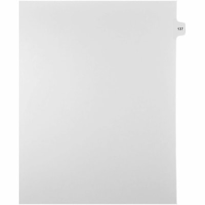 Mark Maker Legal Index Tabs, 1/15th Cut, With Individual Number, Letter-Size - 1/15 - 137 - 11" (279.40 mm) Tab Height x 8.50" (215.90 mm) Tab Width - Letter - White Paper, Mylar Tab(s) - 10% Recycled - Pre-printed, Mylar Reinforcement, Laminated, Unpunched - 25 / Unit 25 Pk Letter No Holes Mylar Single Tabs