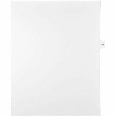 Mark Maker Legal Index Tabs, 1/15th Cut, With Individual Number, Letter-Size - 1/15 - 111 - 11" (279.40 mm) Tab Height x 8.50" (215.90 mm) Tab Width - Letter - White Paper, Mylar Tab(s) - 10% Recycled - Pre-printed, Mylar Reinforcement, Laminated, Unpunched - 25 / Unit 25 Pk Letter No Holes Mylar Single Tabs