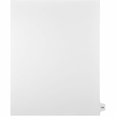 Mark Maker Legal Index Tabs, 1/15th Cut, With Individual Number, Letter-Size - 1/15 - 150 - 11" (279.40 mm) Tab Height x 8.50" (215.90 mm) Tab Width - Letter - White Mylar, Paper Tab(s) - 10% Recycled - Pre-printed, Mylar Reinforcement, Laminated, Unpunched - 25 / Unit 25 Pk Letter No Holes Mylar Single Tabs