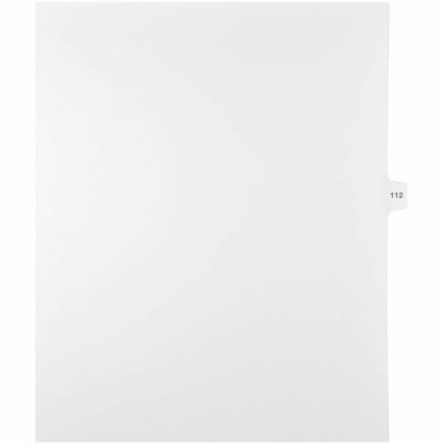Mark Maker Legal Index Tabs, 1/15th Cut, With Individual Number, Letter-Size - 1/15 - 112 - 11" (279.40 mm) Tab Height x 8.50" (215.90 mm) Tab Width - Letter - White Mylar, Paper Tab(s) - 10% Recycled - Pre-printed, Mylar Reinforcement, Laminated, Unpunched - 25 / Unit 25 Pk Letter No Holes Mylar Single Tabs
