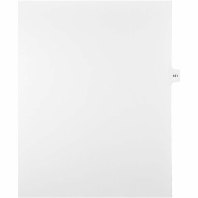 Mark Maker Legal Index Tabs, 1/15th Cut, With Individual Number, Letter-Size - 1/15 - 141 - 11" (279.40 mm) Tab Height x 8.50" (215.90 mm) Tab Width - Letter - White Paper, Mylar Tab(s) - 10% Recycled - Pre-printed, Mylar Reinforcement, Laminated, Unpunched - 25 / Unit 25 Pk Letter No Holes Mylar Single Tabs