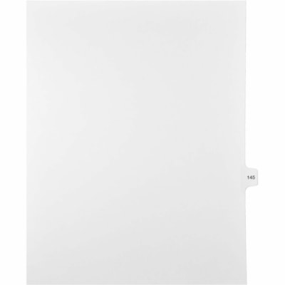 Mark Maker Legal Index Tabs, 1/15th Cut, With Individual Number, Letter-Size - 1/15 - 145 - 11" (279.40 mm) Tab Height x 8.50" (215.90 mm) Tab Width - Letter - White Mylar, Paper Tab(s) - 10% Recycled - Pre-printed, Mylar Reinforcement, Laminated, Unpunched - 25 / Unit 25 Pk Letter No Holes Mylar Single Tabs