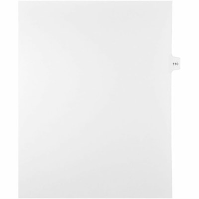 Mark Maker Legal Index Tabs, 1/15th Cut, With Individual Number, Letter-Size - 1/15 - 110 - 11" (279.40 mm) Tab Height x 8.50" (215.90 mm) Tab Width - Letter - White Mylar, Paper Tab(s) - 10% Recycled - Pre-printed, Mylar Reinforcement, Laminated, Unpunched - 25 / Unit 25 Pk Letter No Holes Mylar Single Tabs