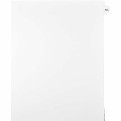 Mark Maker Legal Index Tabs, 1/15th Cut, With Individual Number, Letter-Size - 1/15 - 136 - 11" (279.40 mm) Tab Height x 8.50" (215.90 mm) Tab Width - Letter - White Mylar, Paper Tab(s) - 10% Recycled - Pre-printed, Mylar Reinforcement, Laminated, Unpunched - 25 / Unit 25 Pk Letter No Holes Mylar Single Tabs