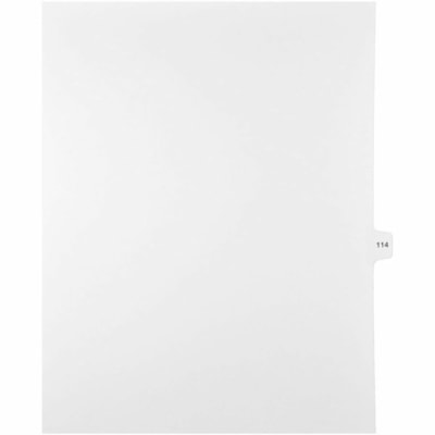 Mark Maker Legal Index Tabs, 1/15th Cut, With Individual Number, Letter-Size - 1/15 - 114 - 11" (279.40 mm) Tab Height x 8.50" (215.90 mm) Tab Width - Letter - White Paper, Mylar Tab(s) - 10% Recycled - Pre-printed, Mylar Reinforcement, Laminated, Unpunched - 25 / Unit 25 Pk Letter No Holes Mylar Single Tabs