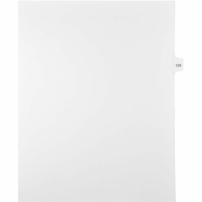 Mark Maker Legal Index Tabs, 1/15th Cut, With Individual Number, Letter-Size - 1/15 - 125 - 11" (279.40 mm) Tab Height x 8.50" (215.90 mm) Tab Width - Letter - White Mylar, Paper Tab(s) - 10% Recycled - Pre-printed, Mylar Reinforcement, Laminated, Unpunched - 25 / Unit 25 Pk Letter No Holes Mylar Single Tabs