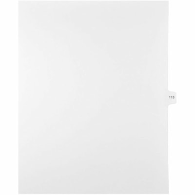 Mark Maker Legal Index Tabs, 1/15th Cut, With Individual Number, Letter-Size - 1/15 - 113 - 11" (279.40 mm) Tab Height x 8.50" (215.90 mm) Tab Width - Letter - White Mylar, Paper Tab(s) - 10% Recycled - Pre-printed, Mylar Reinforcement, Laminated, Unpunched - 25 / Unit 25 Pk Letter No Holes Mylar Single Tabs