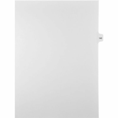 Mark Maker Legal Index Tabs, 1/15th Cut, With Individual Number, Letter-Size - 1/15 - 140 - 11" (279.40 mm) Tab Height x 8.50" (215.90 mm) Tab Width - Letter - White Paper, Mylar Tab(s) - 10% Recycled - Pre-printed, Mylar Reinforcement, Laminated, Unpunched - 25 / Unit 25 Pk Letter No Holes Mylar Single Tabs