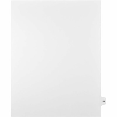 Mark Maker Legal Index Tabs, 1/15th Cut, With Individual Number, Letter-Size - 1/15 - 164 - 11" (279.40 mm) Tab Height x 8.50" (215.90 mm) Tab Width - Letter - White Mylar, Paper Tab(s) - 10% Recycled - Pre-printed, Mylar Reinforcement, Laminated, Unpunched - 25 / Unit 25 Pk Letter No Holes Mylar Single Tabs