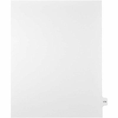 Mark Maker Legal Index Tabs, 1/15th Cut, With Individual Number, Letter-Size - 1/15 - 179 - 11" (279.40 mm) Tab Height x 8.50" (215.90 mm) Tab Width - Letter - White Paper, Mylar Tab(s) - 10% Recycled - Pre-printed, Mylar Reinforcement, Laminated, Unpunched - 25 / Unit 25 Pk Letter No Holes Mylar Single Tabs