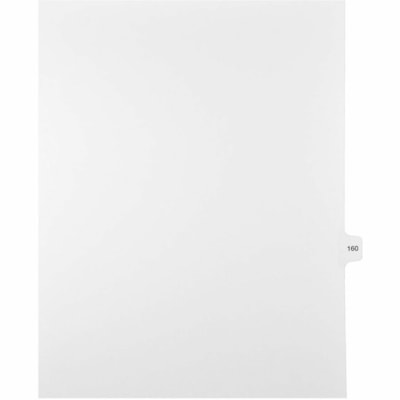 Mark Maker Legal Index Tabs, 1/15th Cut, With Individual Number, Letter-Size - 1/15 - 160 - 11" (279.40 mm) Tab Height x 8.50" (215.90 mm) Tab Width - Letter - White Mylar, Paper Tab(s) - 10% Recycled - Pre-printed, Mylar Reinforcement, Laminated, Unpunched - 25 / Unit 25 Pk Letter No Holes Mylar Single Tabs