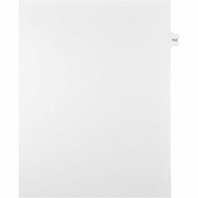 Mark Maker Legal Index Tabs, 1/15th Cut, With Individual Number, Letter-Size - 1/15 - 153 - 11" (279.40 mm) Tab Height x 8.50" (215.90 mm) Tab Width - Letter - White Mylar, Paper Tab(s) - 10% Recycled - Pre-printed, Mylar Reinforcement, Laminated, Unpunched - 25 / Unit 25 Pk Letter No Holes Mylar Single Tabs