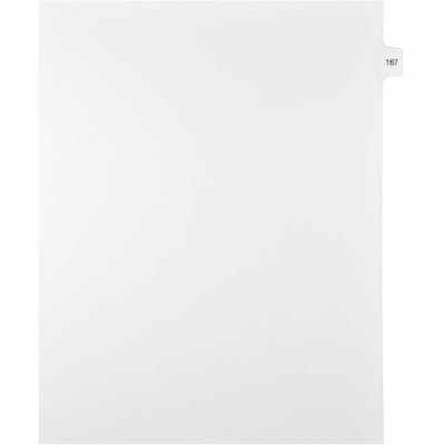 Mark Maker Legal Index Tabs, 1/15th Cut, With Individual Number, Letter-Size - 1/15 - 167 - 11" (279.40 mm) Tab Height x 8.50" (215.90 mm) Tab Width - Letter - White Mylar, Paper Tab(s) - 10% Recycled - Pre-printed, Mylar Reinforcement, Laminated, Unpunched - 25 / Unit 25 Pk Letter No Holes Mylar Single Tabs
