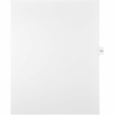Mark Maker Legal Index Tabs, 1/15th Cut, With Individual Number, Letter-Size - 1/15 - 172 - 11" (279.40 mm) Tab Height x 8.50" (215.90 mm) Tab Width - Letter - White Paper, Mylar Tab(s) - 10% Recycled - Pre-printed, Mylar Reinforcement, Laminated, Unpunched - 25 / Unit 25 Pk Letter No Holes Mylar Single Tabs